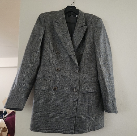 Alberto Aspesi Women’s Set Plaid Double-Breasted Blazer + Pants Sz US XL/ It 48 - Picture 6 of 16